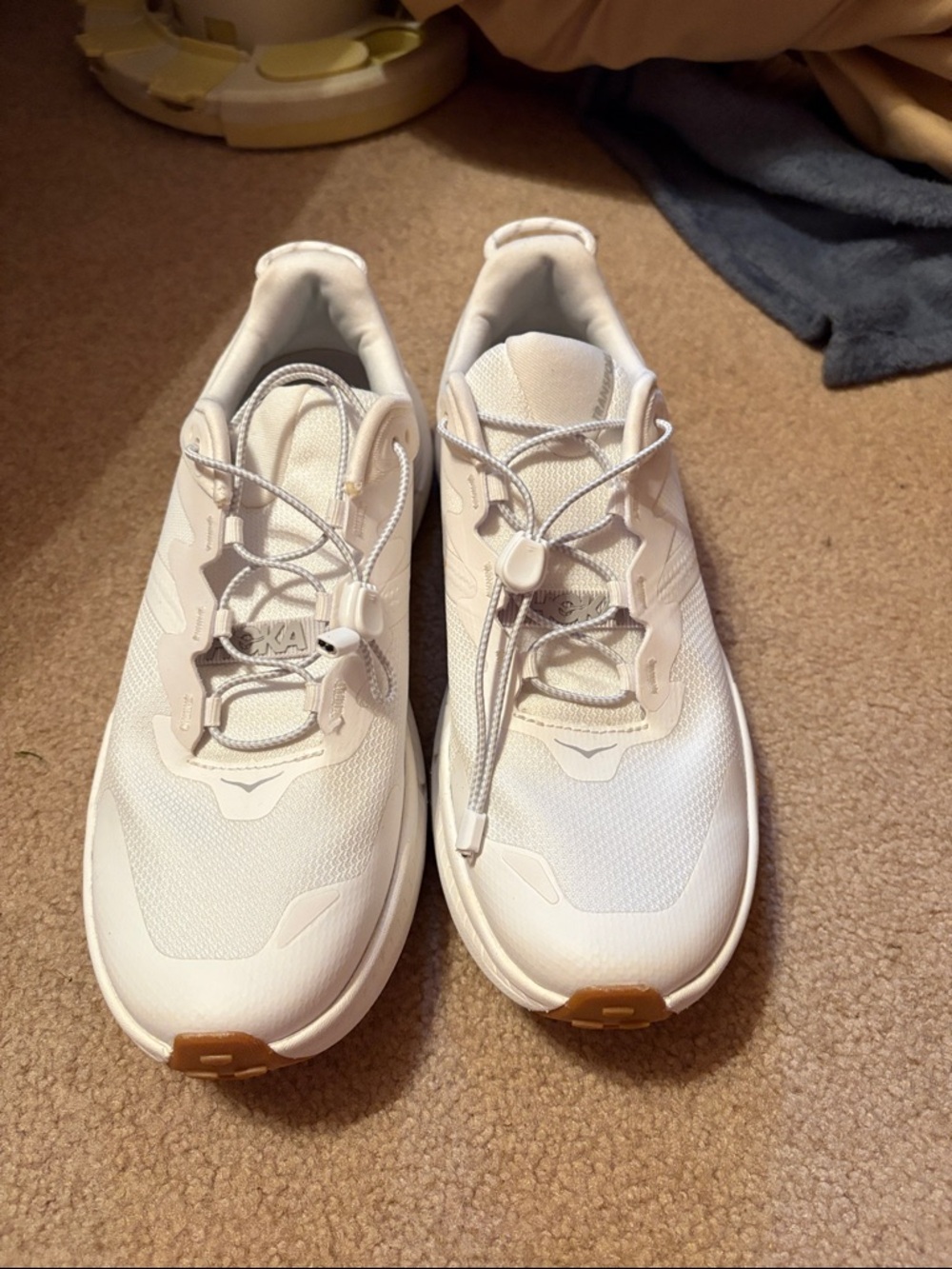 Hoka Women’s Sneakers in Light Ivory with Tan Accents